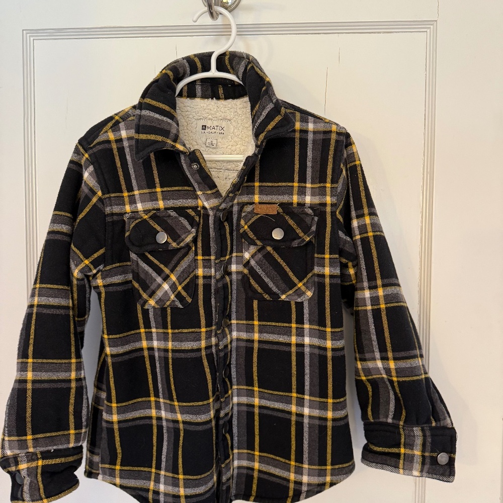 Boys’ Sherpa lined flannel shirt/jacket